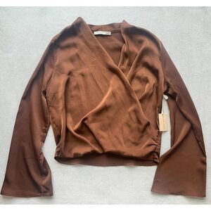 NWT Black Tape Wrap Top